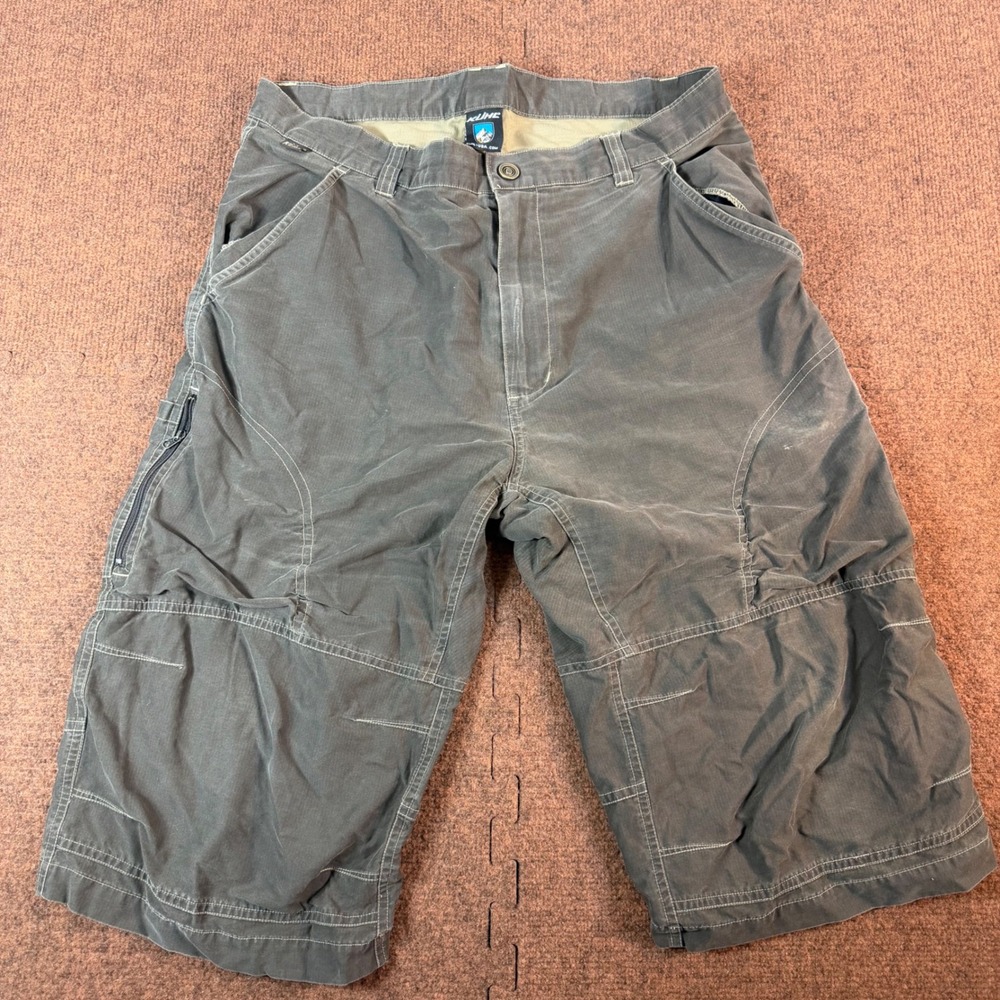 Kuhl Dry Cargo Shorts Mens 34 Gray Evaporative Comfort Hiking Outdoor Short